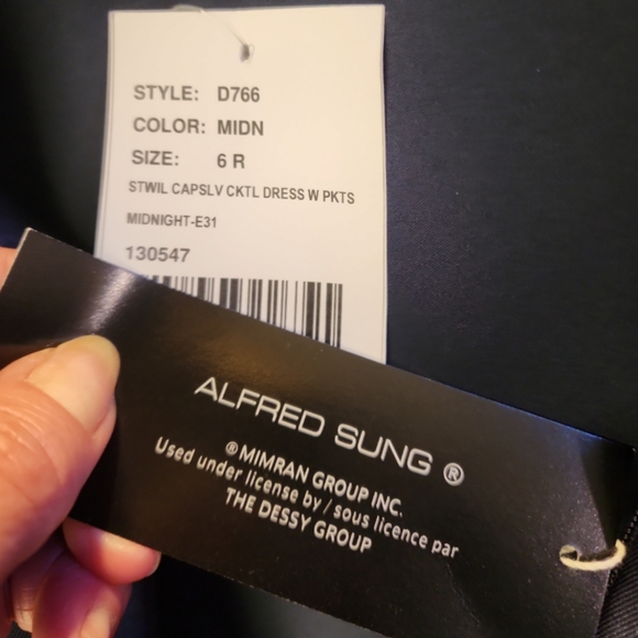 Alfred Sung Satin Twill Cocktail Dress D766 NWT - Picture 7 of 8